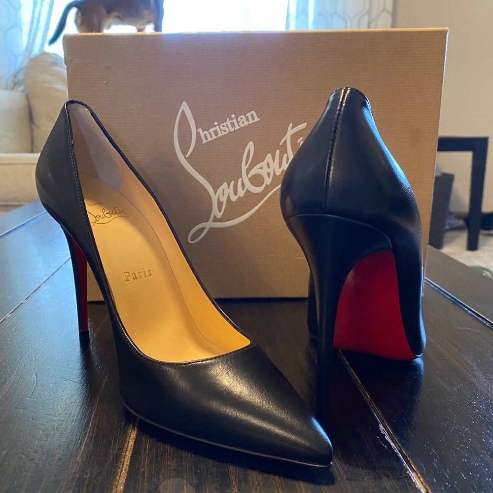 Christian Louboutin Black Nappa Leather 100mm pumps size 36
